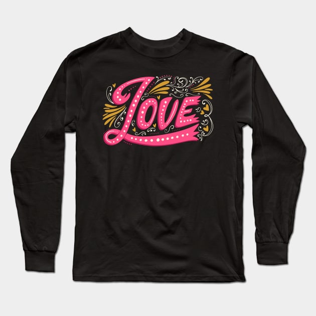 love- valentines day-big lettering Long Sleeve T-Shirt by Frispa